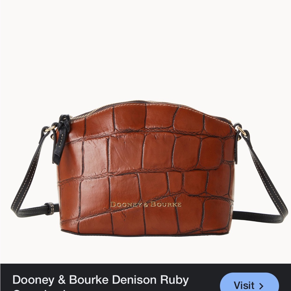 Dooney & Bourke Denison Ruby Croc-Embossed Bag - Brown and matching wallet - Picture 2 of 2